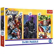 Puzzle Avengers plný akcie 3x80 ks - Trefl
