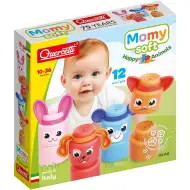 Quercetti: Momy Soft šťastné zvieratá 12-dielna súprava mäkkých stavebných kociek