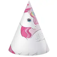 Sada 6 dúhových jednorožcových párty klobúkov