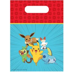 Sada 6 plastových darčekových tašiek Pokémon