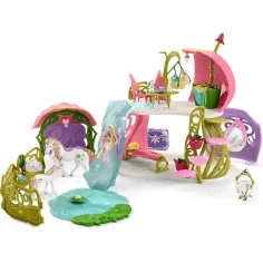 Schleich: Bayala - Trblietavý kvetinový dom s jednorožcami, stajňou a jazerom hracia súprava (42455) obrázok 5