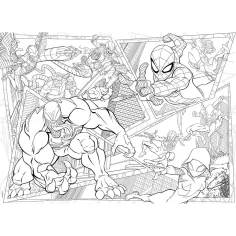 Spider-Man 2 v 1 maxi 150-dielne puzzle a omaľovánka 70x50 cm - Lisciani obrázok 2