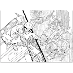 Spider-Man 2 v 1 maxi 4x48 ks puzzle a omaľovánka 35x25 cm - Lisciani obrázok 4