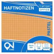 Spirit: Kockovaný pastelovo oranžový 100-listový samolepiaci poznámkový blok 75x75mm