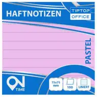 Spirit: Pastelovo ružový linajkový samolepiaci poznámkový blok 100 listov 75x75mm