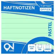 Spirit: Pastelovo zelený linajkový 100-listový samolepiaci poznámkový blok 75x75mm