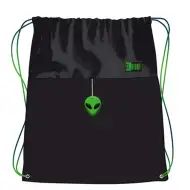 St.Right Green Power Alien vrecko na prezúvky, športové vrecko 43x34 cm