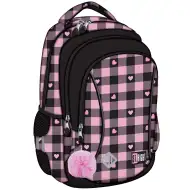St.Right ružovo-čierny školský batoh so vzorom srdca, BP26 39x27x17 cm