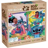 Stitch 2 v 1, 60-dielne Eco puzzle a omaľovánka 70x50 cm – Lisciani