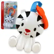 Sun Baby: Veselý biely tiger bábätko s chrastítkom