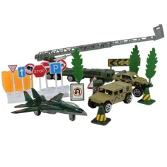 Super Army: Vojenská hračková sada s kovovými vozidlami a lietadlom s otáčacími kolesami v dvoch variantách obrázok 2