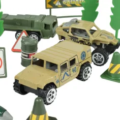 Super Army: Vojenská hračková sada s kovovými vozidlami a lietadlom s otáčacími kolesami v dvoch variantách obrázok 3