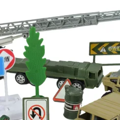 Super Army: Vojenská hračková sada s kovovými vozidlami a lietadlom s otáčacími kolesami v dvoch variantách obrázok 4