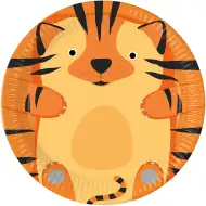 Súprava 8 papierových tanierov s tigrovaným vzorom, 23 cm