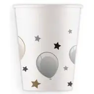 Súprava 8 strieborných papierových pohárov 200 ml