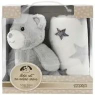 SweetDreams: Prikrývka a plyšový medveď v sivej farbe