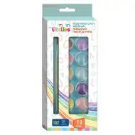 The Littlies: Akvarelové farby 12 ks pastelových odtieňov so štetcom