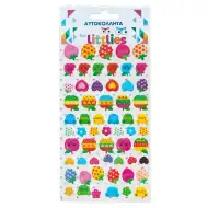 The Littlies: Roztomilé bodkované vzory 3D nafukovacie nálepky sada 10x22cm sviatok