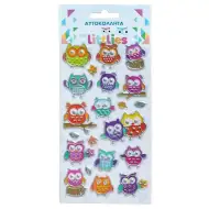 The Littlies: Sada 3D nálepiek s motívom sovy, 10x22 cm