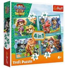 Paw Patrol dobrodružstvá na ostrove dinosaurov 4 v 1 puzzle set - Trefl