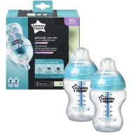 Tommee Tippee: Advanced ANTI-COLIC tyrkysová sada 2 ks dojčenských fliaš 260 ml (od 0 mesiacov)
