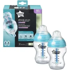 Tommee Tippee: Advanced ANTI-COLIC tyrkysová sada 2 ks dojčenských fliaš 260 ml (od 0 mesiacov)