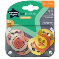 Tommee Tippee: Fun Friends hrací cumlík, sada 2 ks (6–18 mesiacov)