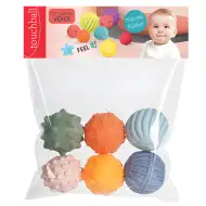 Touchball: Sada 6 loptičiek na rozvoj hmatu v pastelových farbách
