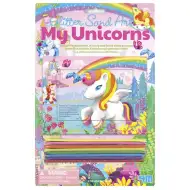 Trblietavá kreatívna sada na tvorbu obrázkov z piesku s jednorožcom