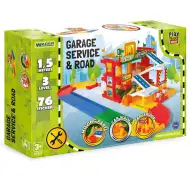 Trojpodlažná servisná garáž s cestou a príslušenstvom - Wader