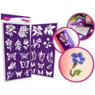 TyToo: Sada šablón na trblietavé tetovanie – Kvety, 24 ks
