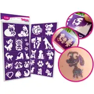TyToo: Sada šablón na trblietavé tetovanie psov a mačiek, 27 ks