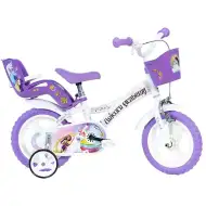 Unicorn Academy bielo-fialový bicykel vo veľkosti 12 - bicykel Dino Bikes