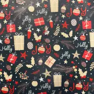 Vianočný baliaci papier Holly 200x70 cm