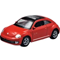 Welly: Moderný červený model autíčka Volkswagen Chrobák 1/64 obrázok 2