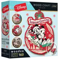 Wood Craft: Disney - Mickey a Minnie Vianoce 160 kusov prémiové drevené puzzle - Trefl