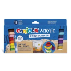 Akrilový akrylový marker 18ks set - Carioca