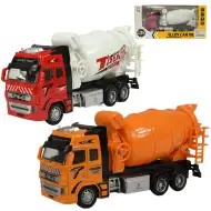 Alloy Car: Domiešavač betónu so zotrvačníkom, svetlom a zvukom v dvoch variantoch 19cm 1ks