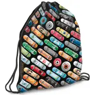 Ars Una: Rollin Mania čierne vrecko na telocvik, športový vak 32x42cm