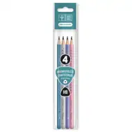 Ars Una: Set trojhranných grafitových ceruziek so vzorom strieborncýh listov HB