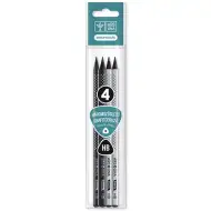 Ars Una: Trojhranná čierna drevená bodkovaná grafitová ceruzka HB 4ks v balení