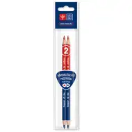 Ars Una: Trojhranná obojstranná ceruzka - modro-červená 2ks