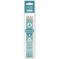 Ars Una: Trojhranná pruhovaná grafitová ceruzka HB 4ks/bal.