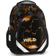 Ars Una: Wild in the dark školská taška s motívom leva, anatomický batoh 33×42×21 cm