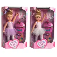 Bábika balerína s make-up súpravou a maskou na tvár, dva druhy