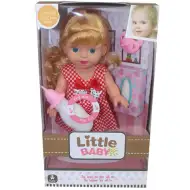 Bábika s ryšavými vlasmi, cumlíkom, príslušenstvom a zvukom