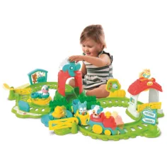 Baby interaktívny farebný malý vláčik set s farmárskymi doplnkami obrázok 3