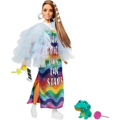 Barbie: Extravagantná bábika v dúhových šatách - Mattel obrázok 2