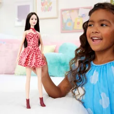 Barbie: Fashionista Priateľky s hnedými vlasmi štýlová módna bábika v leopárdovom oblečení – Mattel obrázok 5