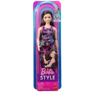Barbie Fashionista Štýlová módna bábika kamarátka v šatách s hviezdičkovým vzorom - Mattel